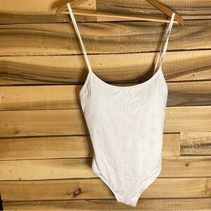 White one piece swimsuit size large